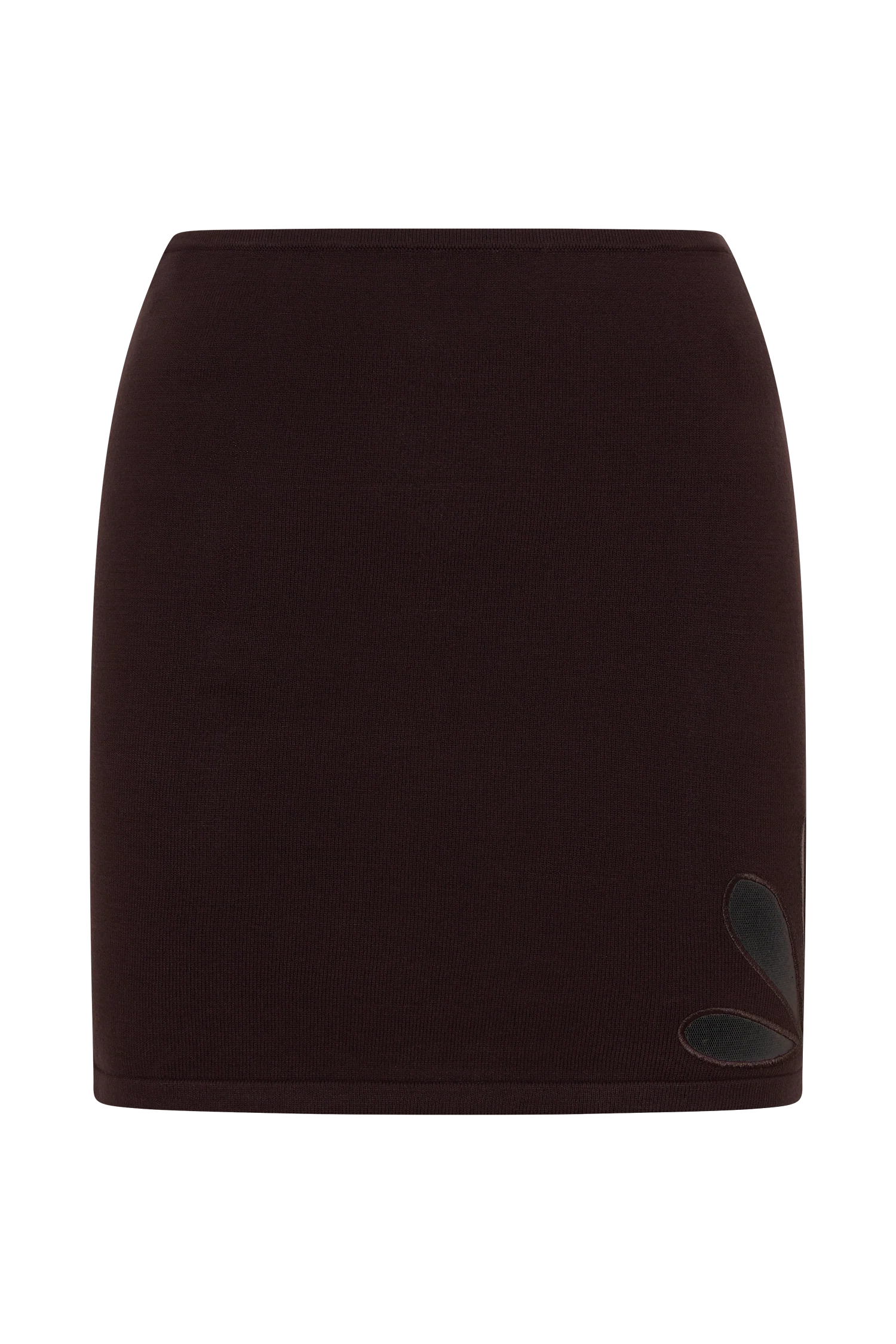 Brock Knit Cut Out Mini Skirt Dark Chocolate