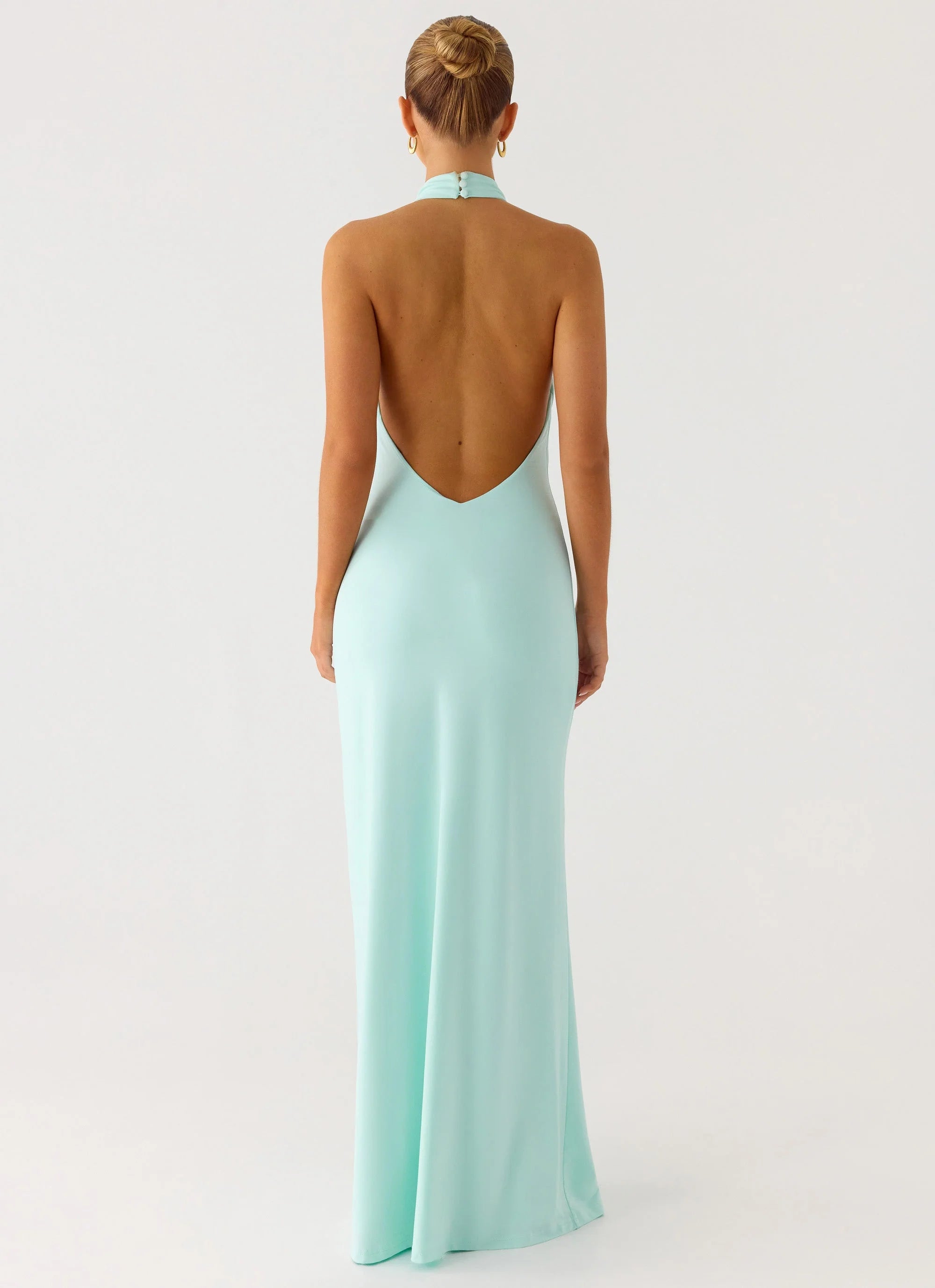 Mougleta Backless Maxi Dress Aqua