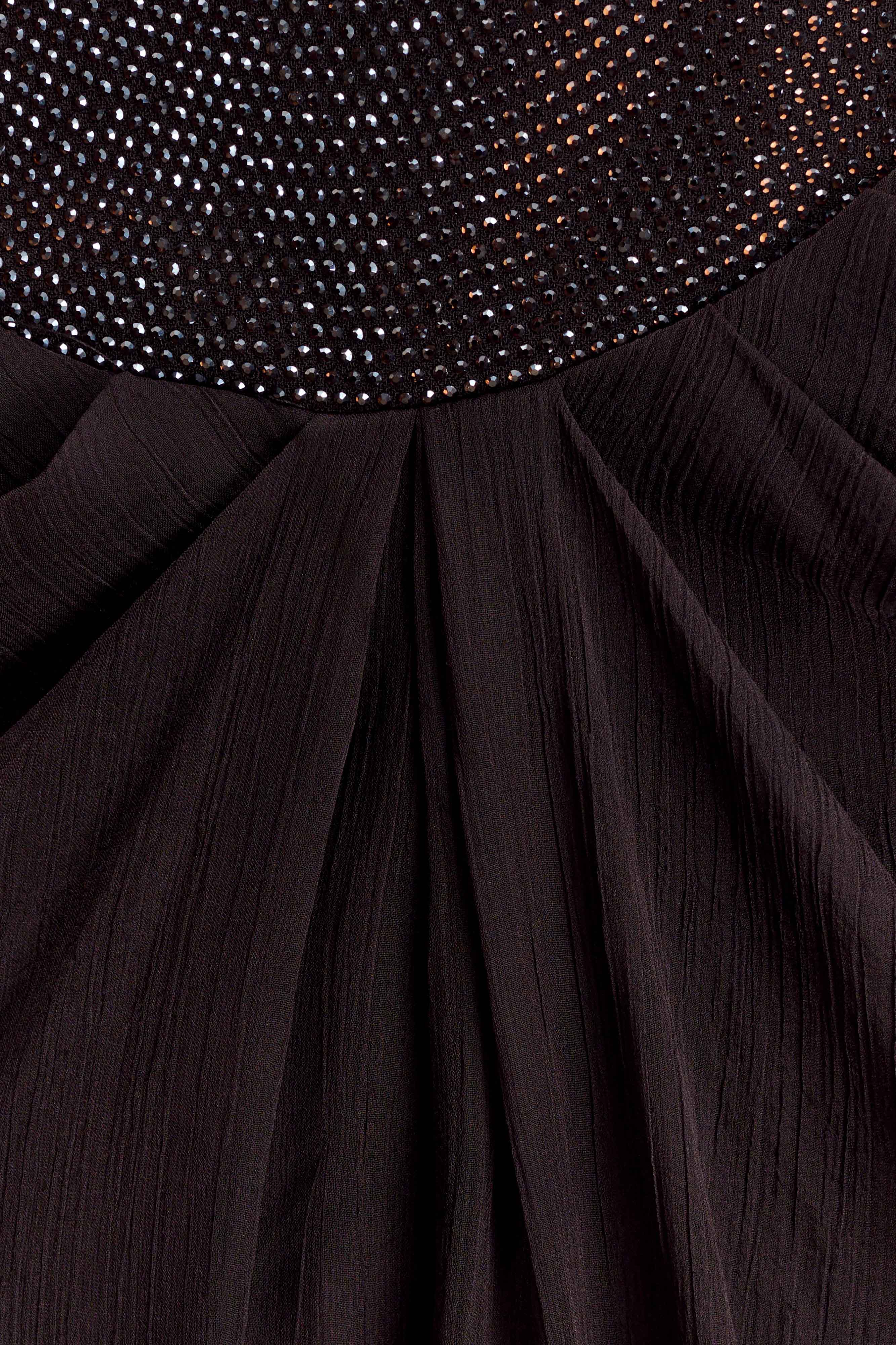 Siren Satin And Diamante Maxi Skirt Dark Chocolate