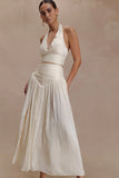 Makena Gathered V Neck Top Opal White