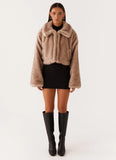 Yasmina Faux Fur Jacket Beige