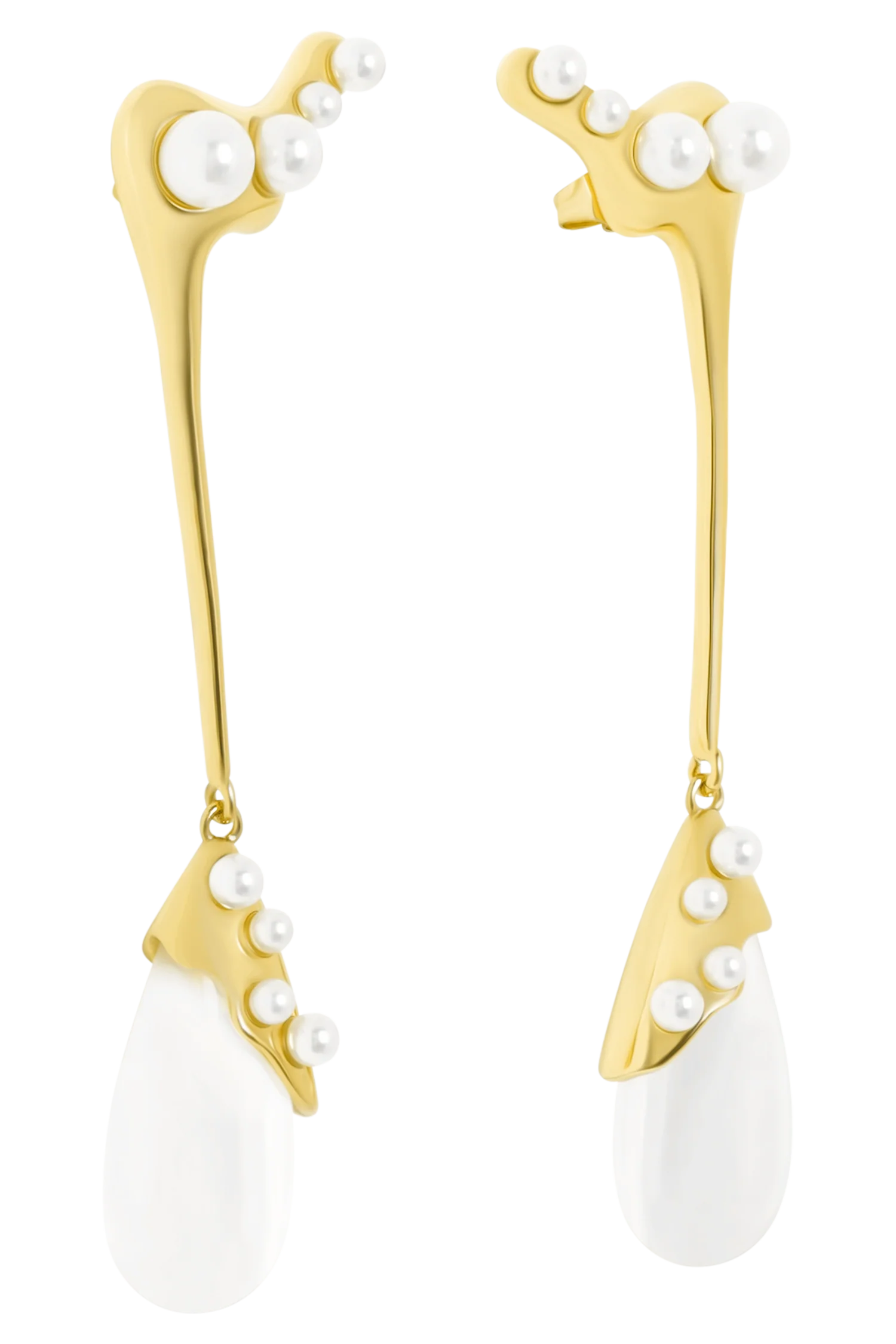Adelaide Pearl Drop Earrings Gold