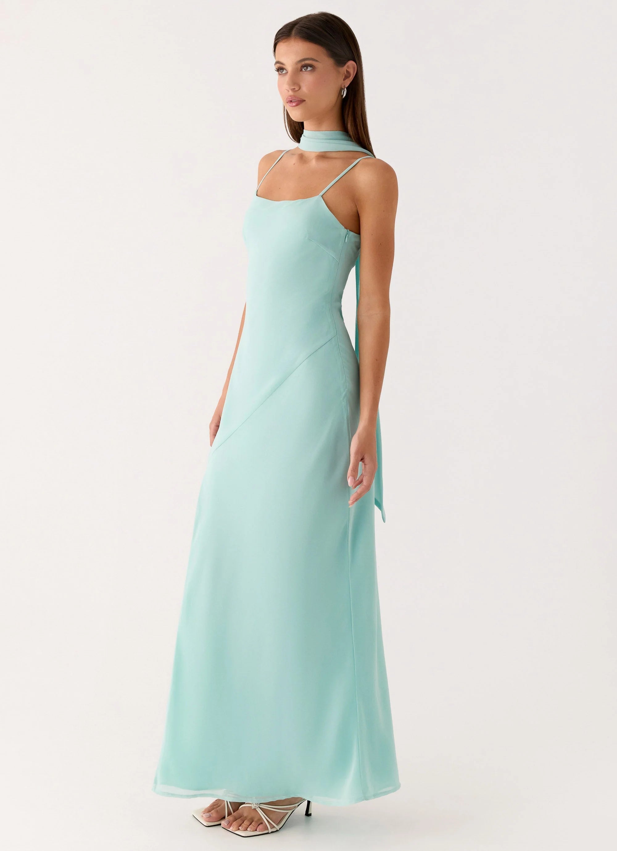 Eternelle Square Neck Maxi Dress Teal