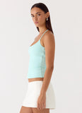 Chauncey Halter Top Aqua