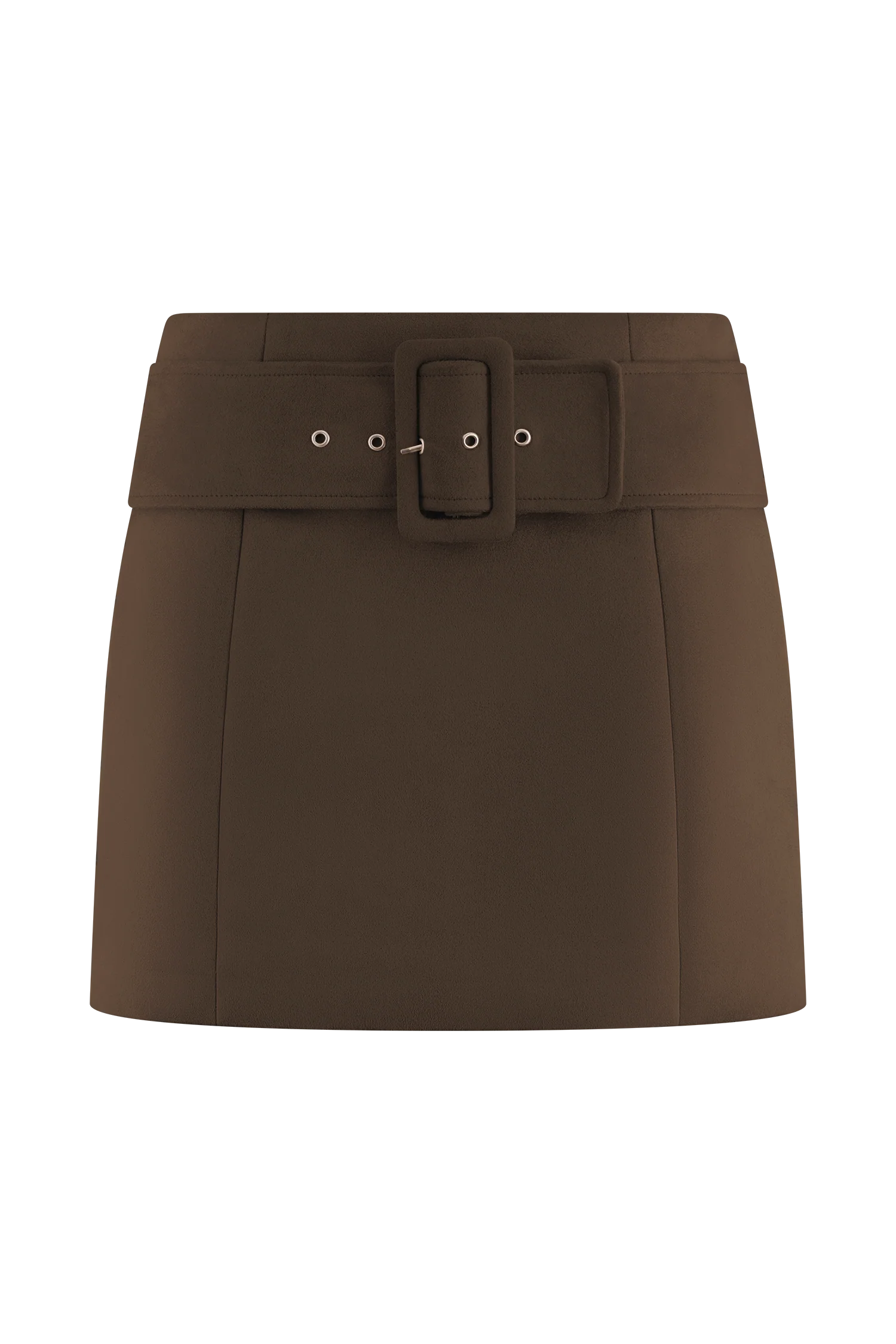Hayes Faux Suede Belted Mini Skirt Chocolate