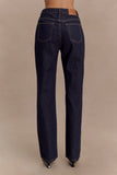 Janine High Waisted Straight Leg Jeans Washed Indigo Blue
