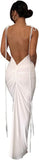Women Sexy Backless Dress Bodycon Sleeveless Open Back Maxi Dress Formal Cocktail Wedding Guest
