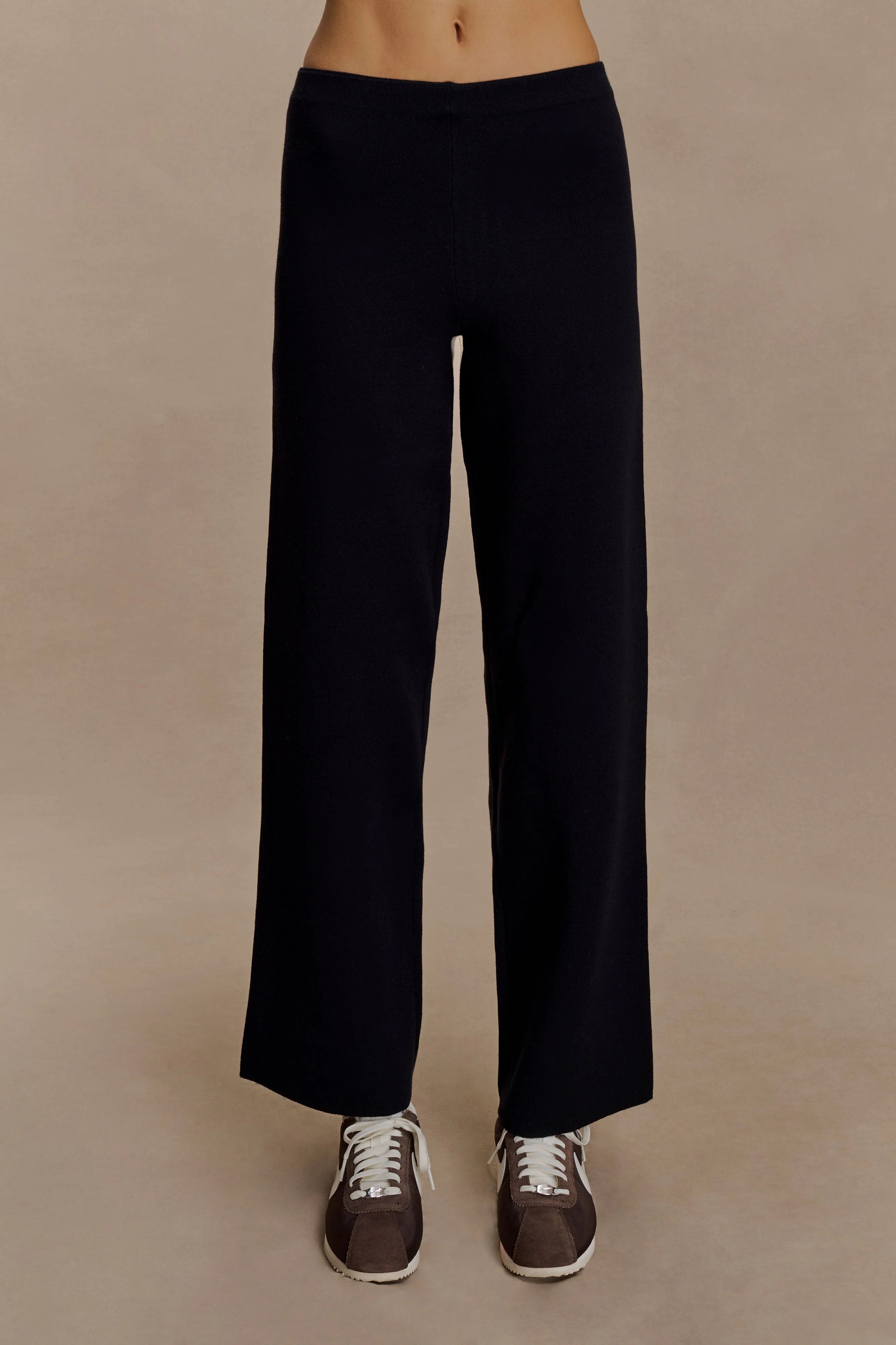 Kerrymae Straight Leg Knit Pants Black