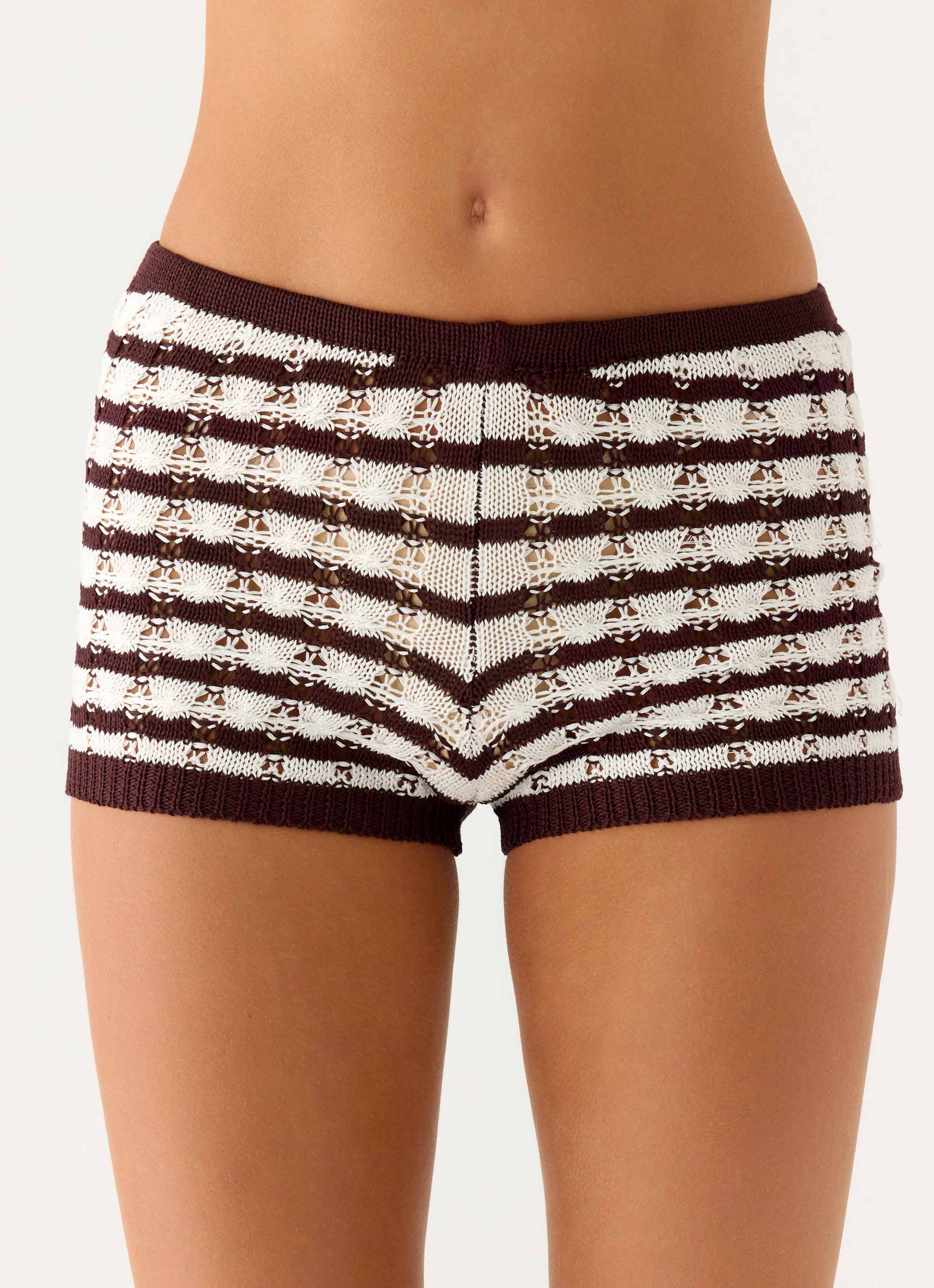 Danni Micro Shorts Chocolate Stripe