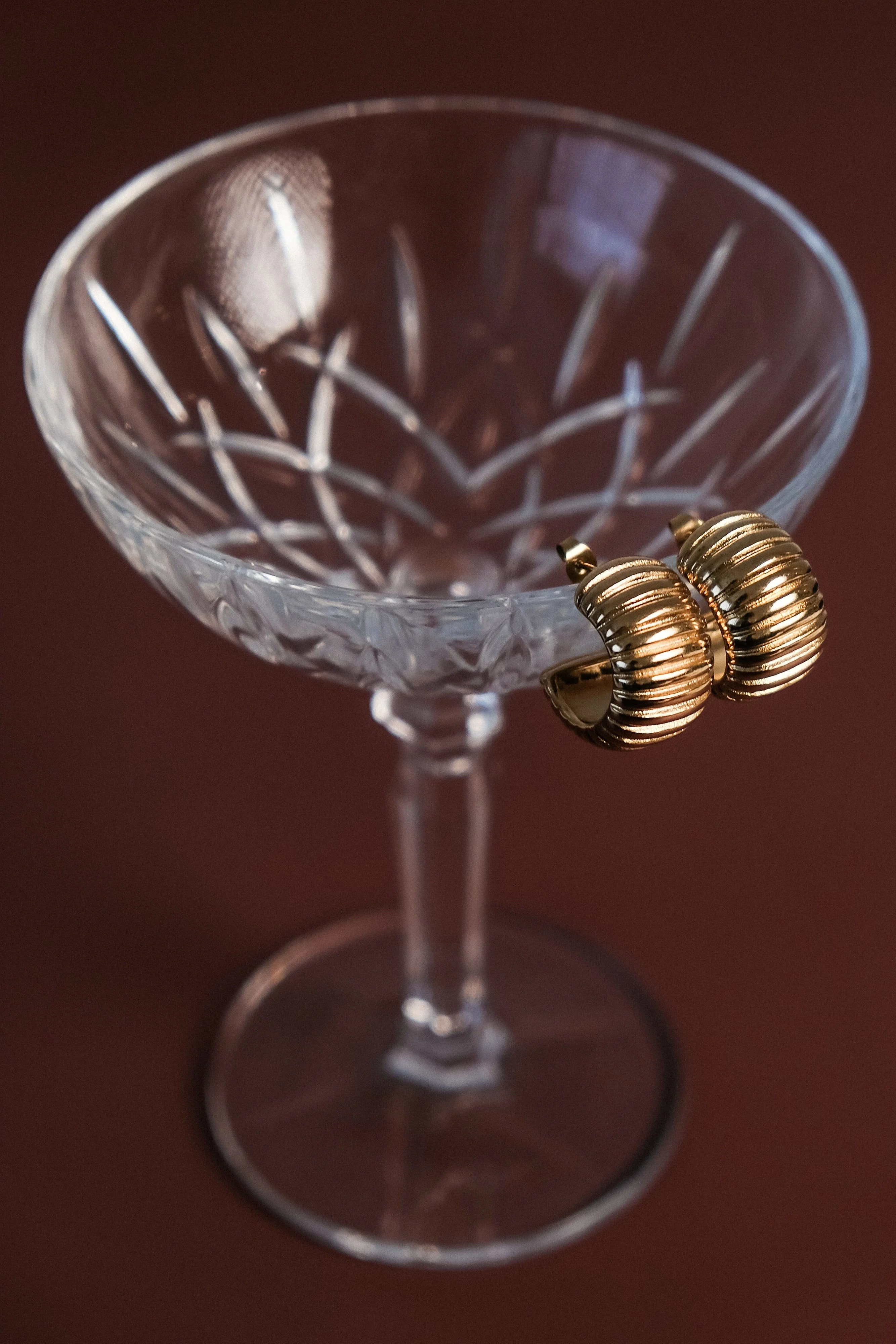 Amelia Textured Hoop Gold