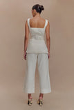 Kaitlyn Cropped Wide Leg Jeans White