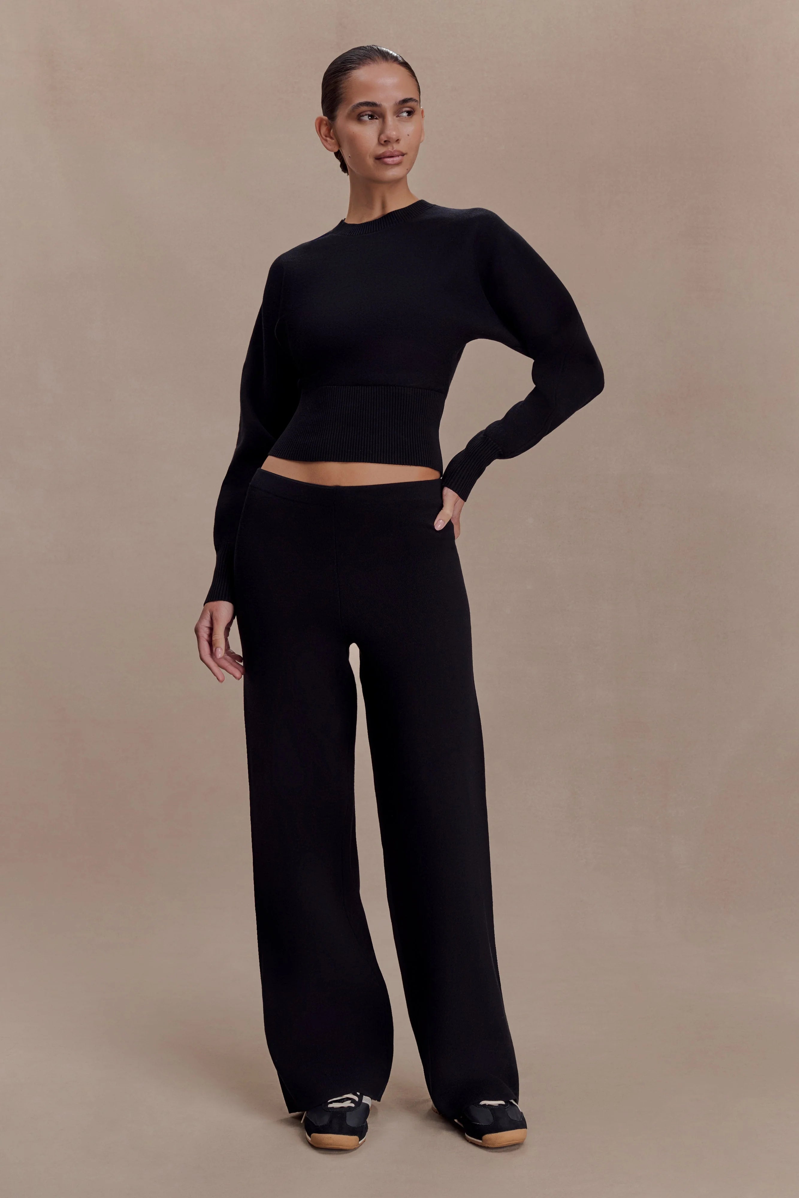 Kerrymae Straight Leg Knit Pants Black