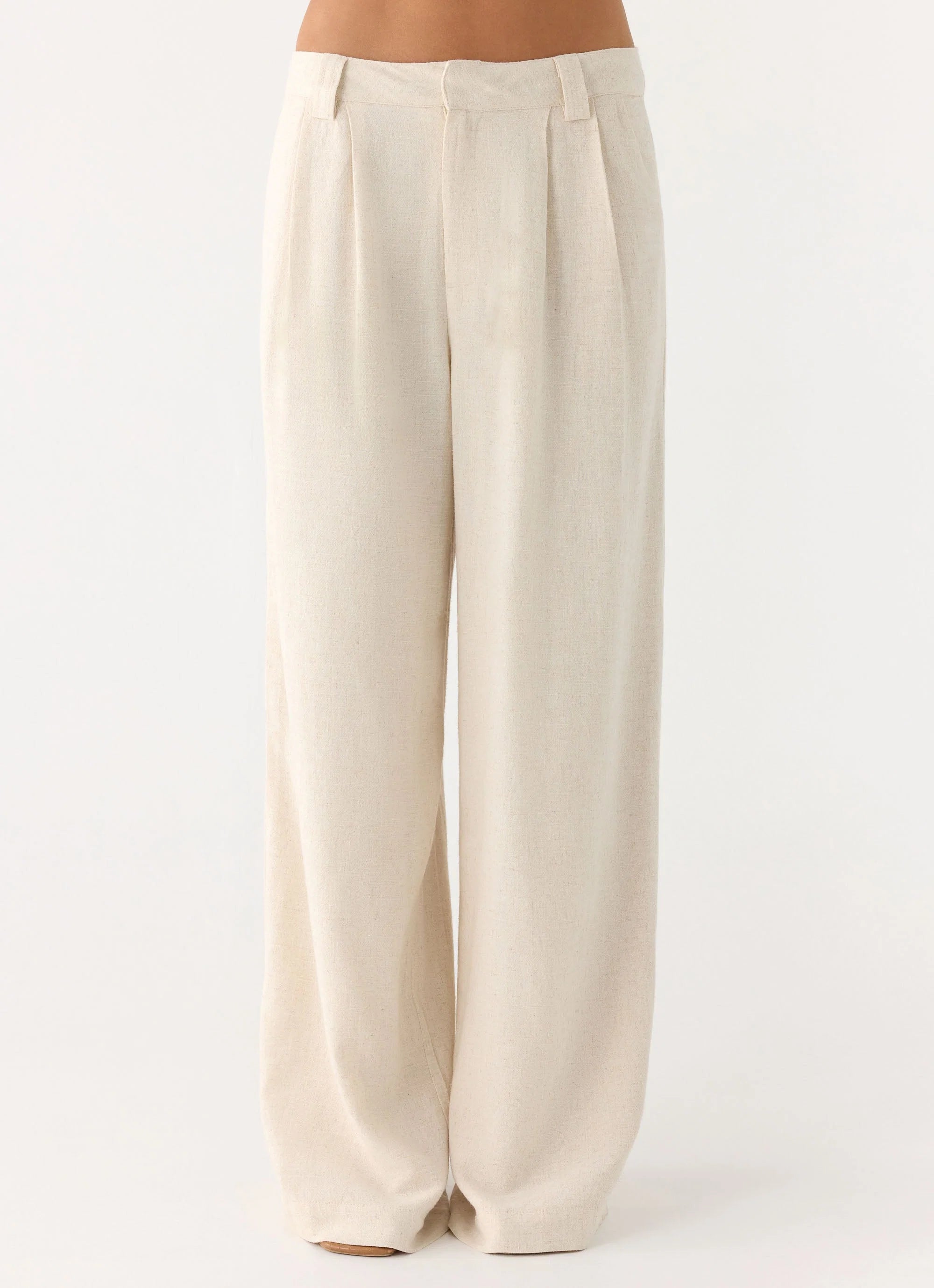 Delong Low Rise Linen Pants Oatmeal
