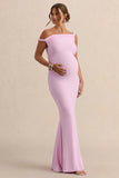 Lita Pink Twisted Asymmetric Maternity Maxi Dress