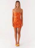 Moorey Beaded Mini Dress Orange