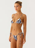 Ryland Bead Bikini Top Purple Stripe
