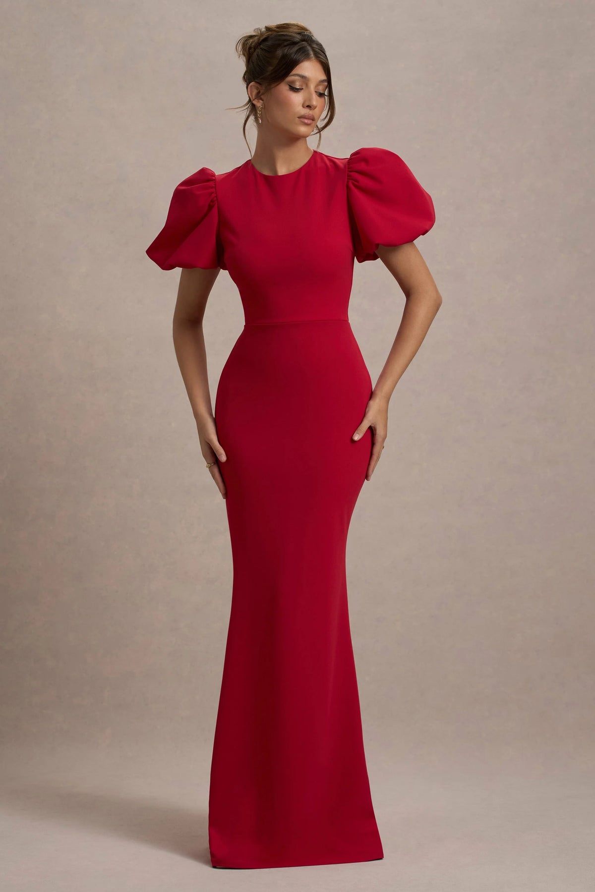 Love Letters Red Puff Sleeve Maxi Dress