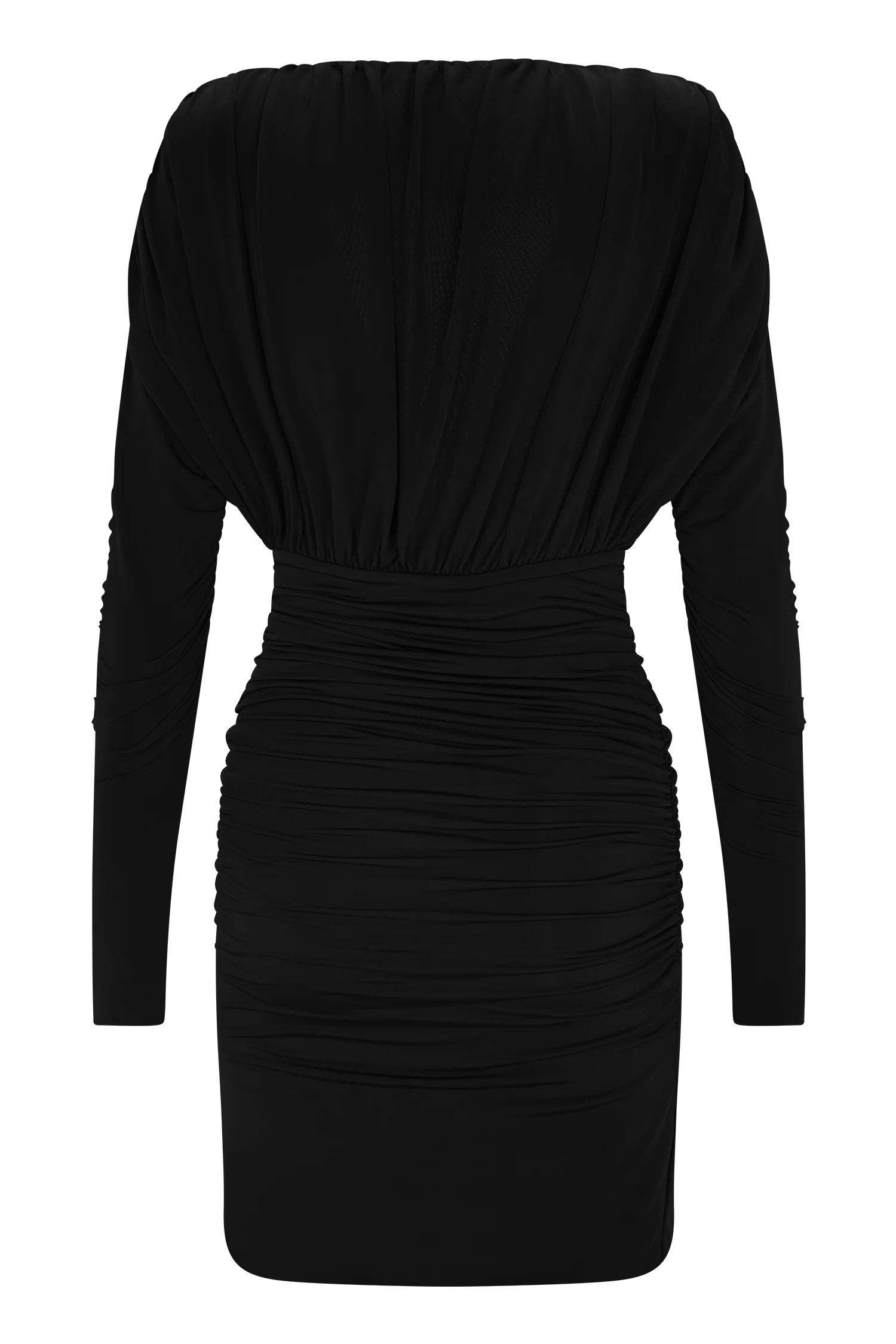 Hayden Long Sleeve Plunge Mini Dress Black