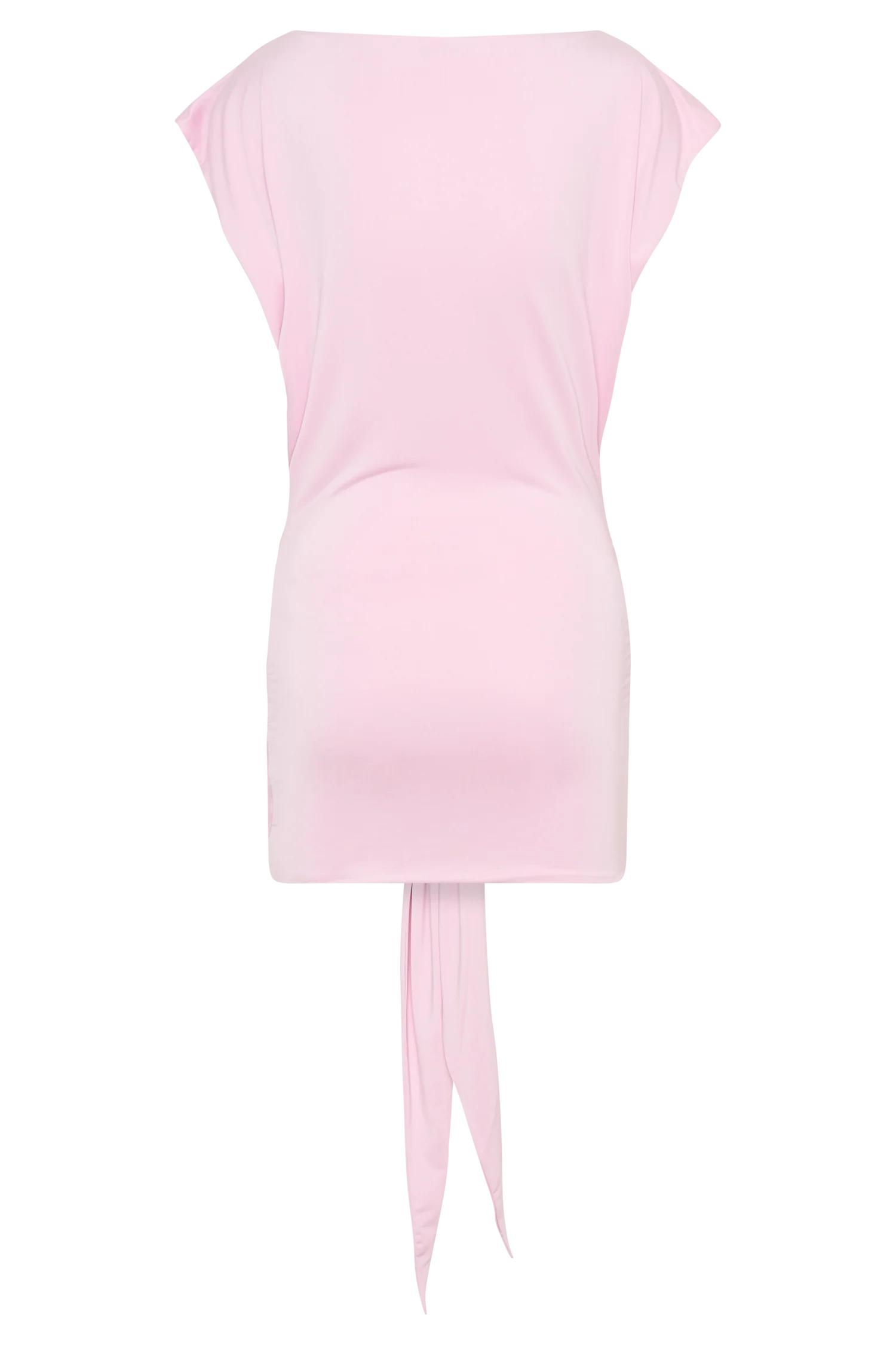 Maiara Shortsleeve Slinky Tie Mini Dress Pink