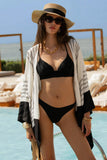 Calantha White Black Print Kimono