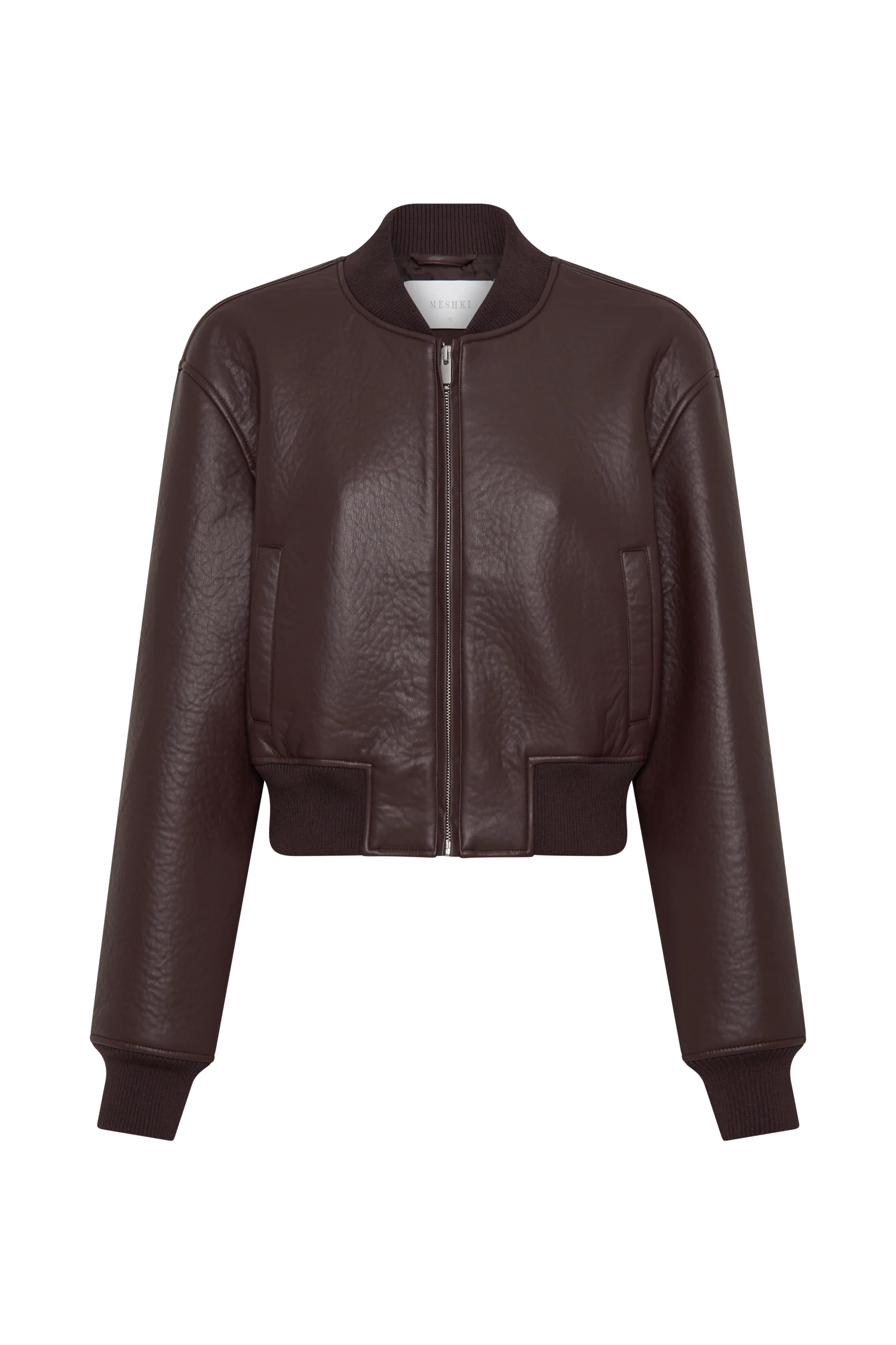 Codi Faux Leather Bomber Jacket Merlot