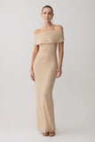 Phi Multi Wear Cowl Diamante Maxi Dress Gold