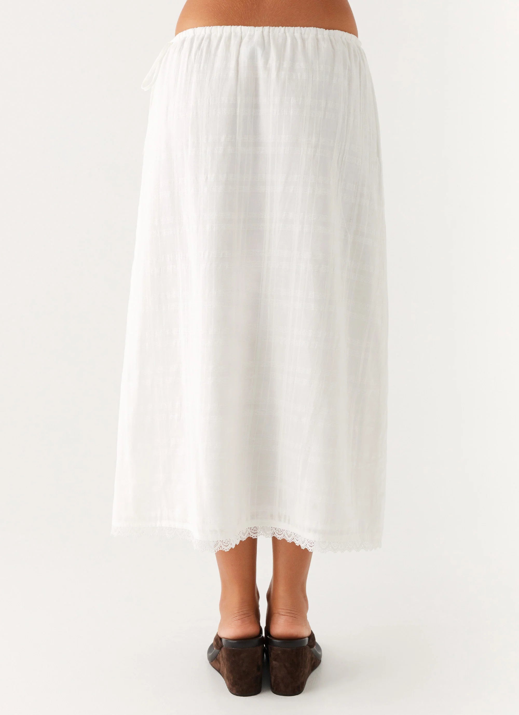 Sweet Lullaby Midi Skirt White
