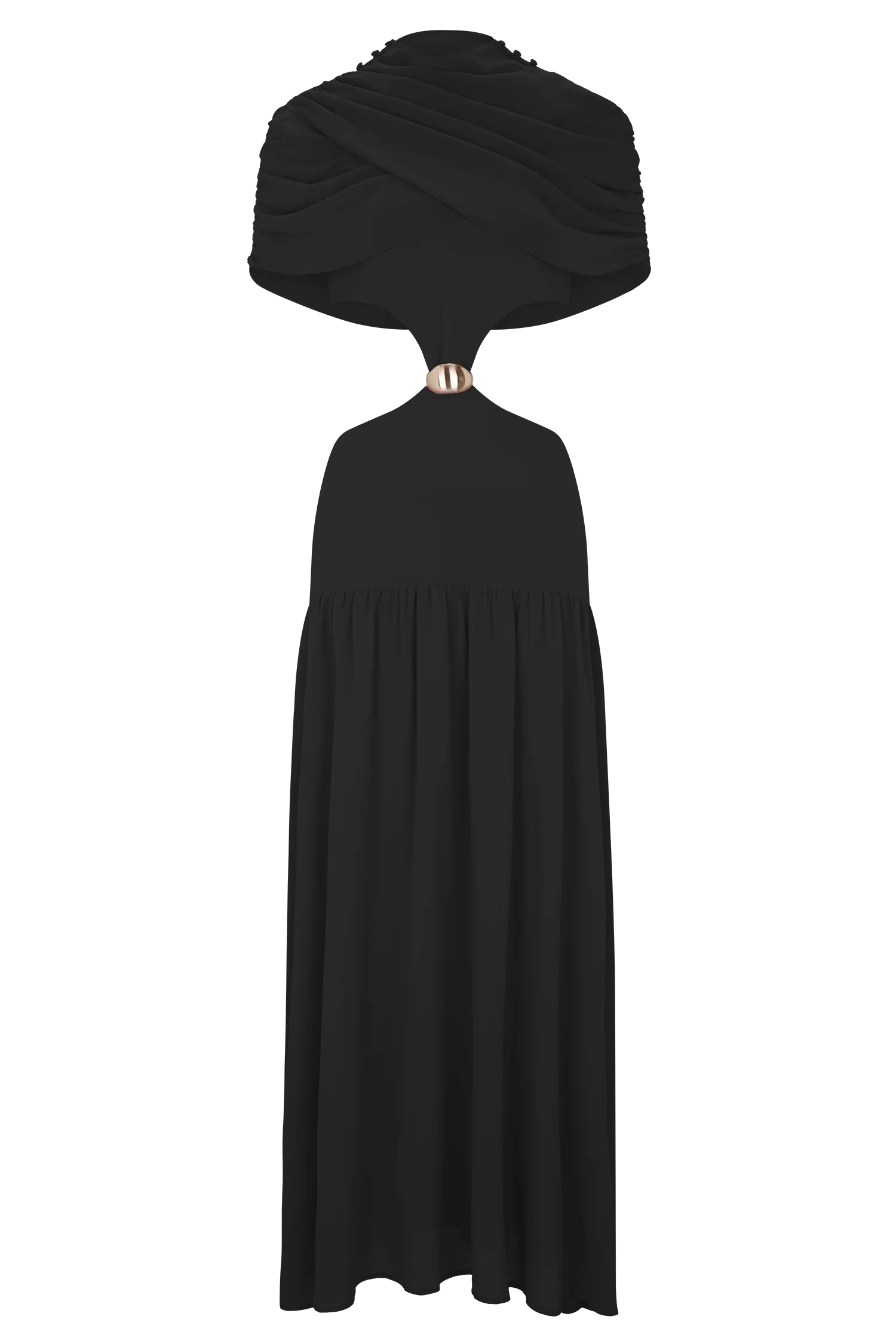 Georgina Chiffon Midi Dress Black