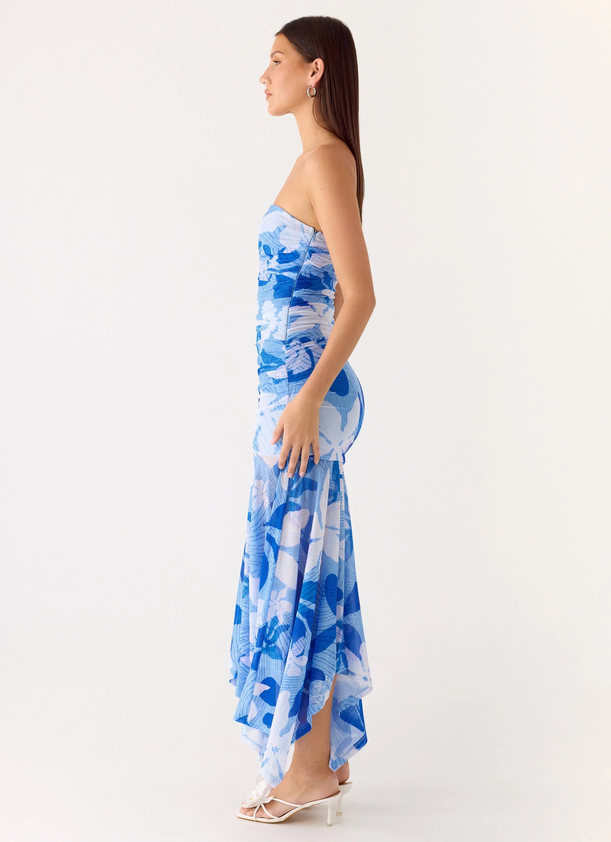 Lo Siento Midi Dress Indigo Garden