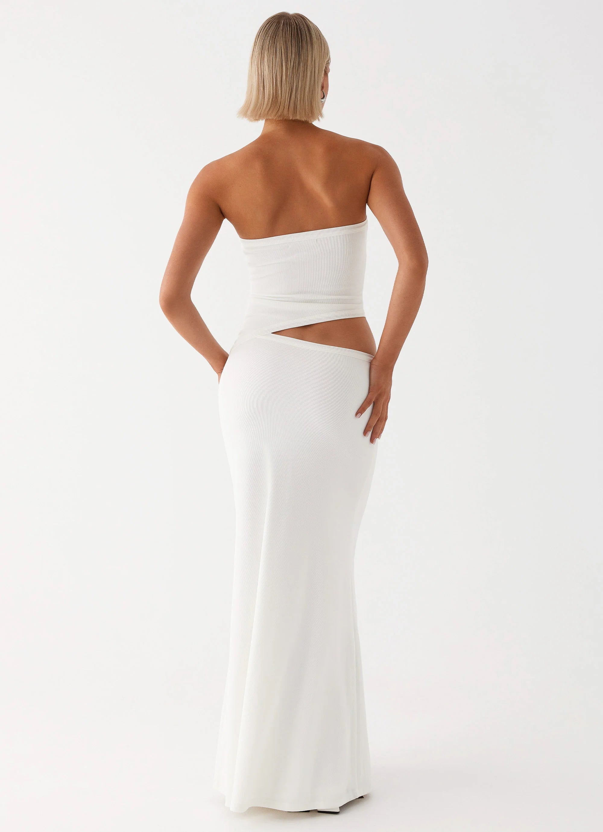 Wild Roses Maxi Dress White