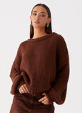 Costella Knit Sweater Brown