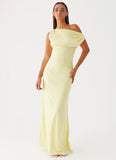Heart Of Glass Satin Maxi Dress Yellow