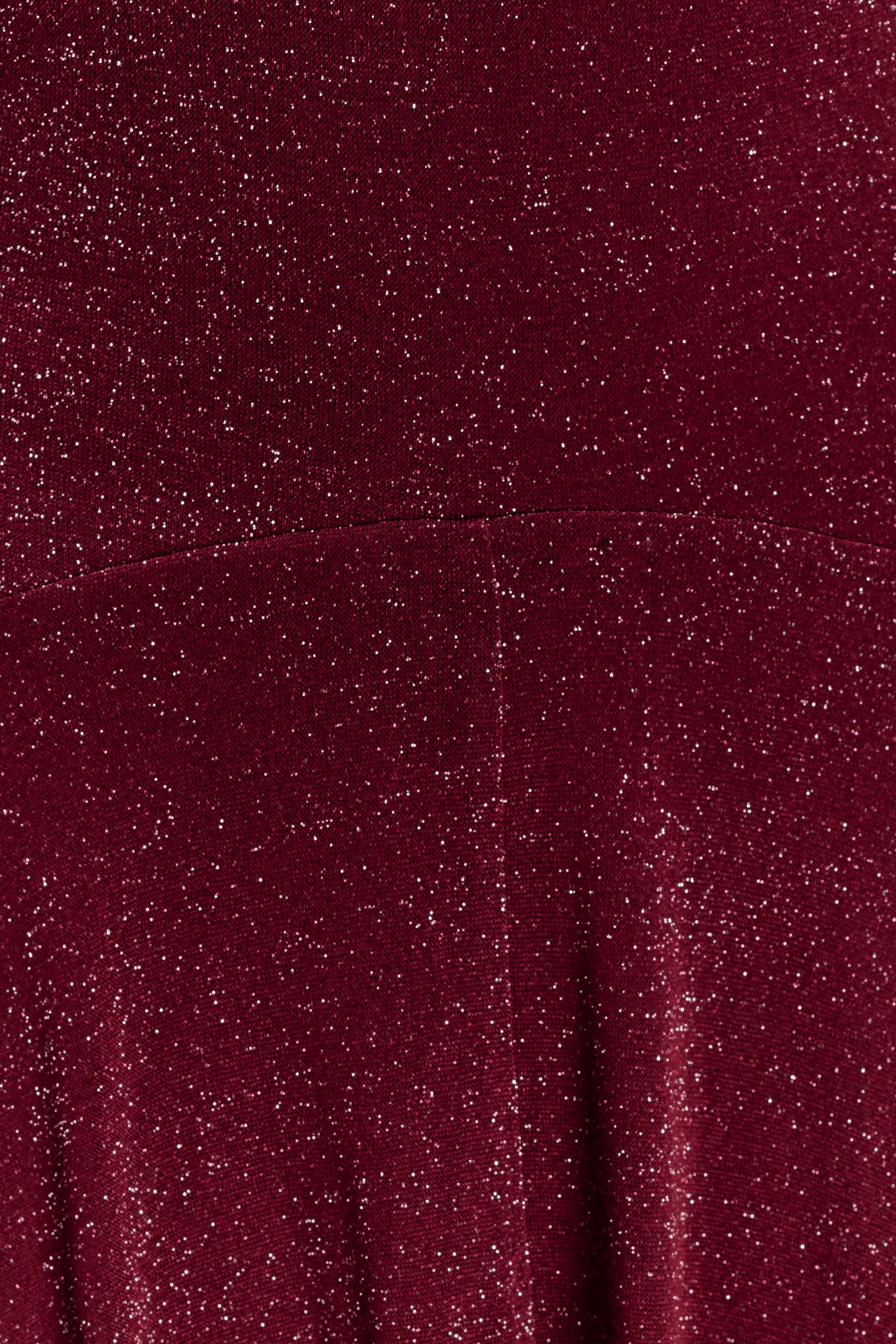 Sylvie Lurex Hankie Midi Dress Wine