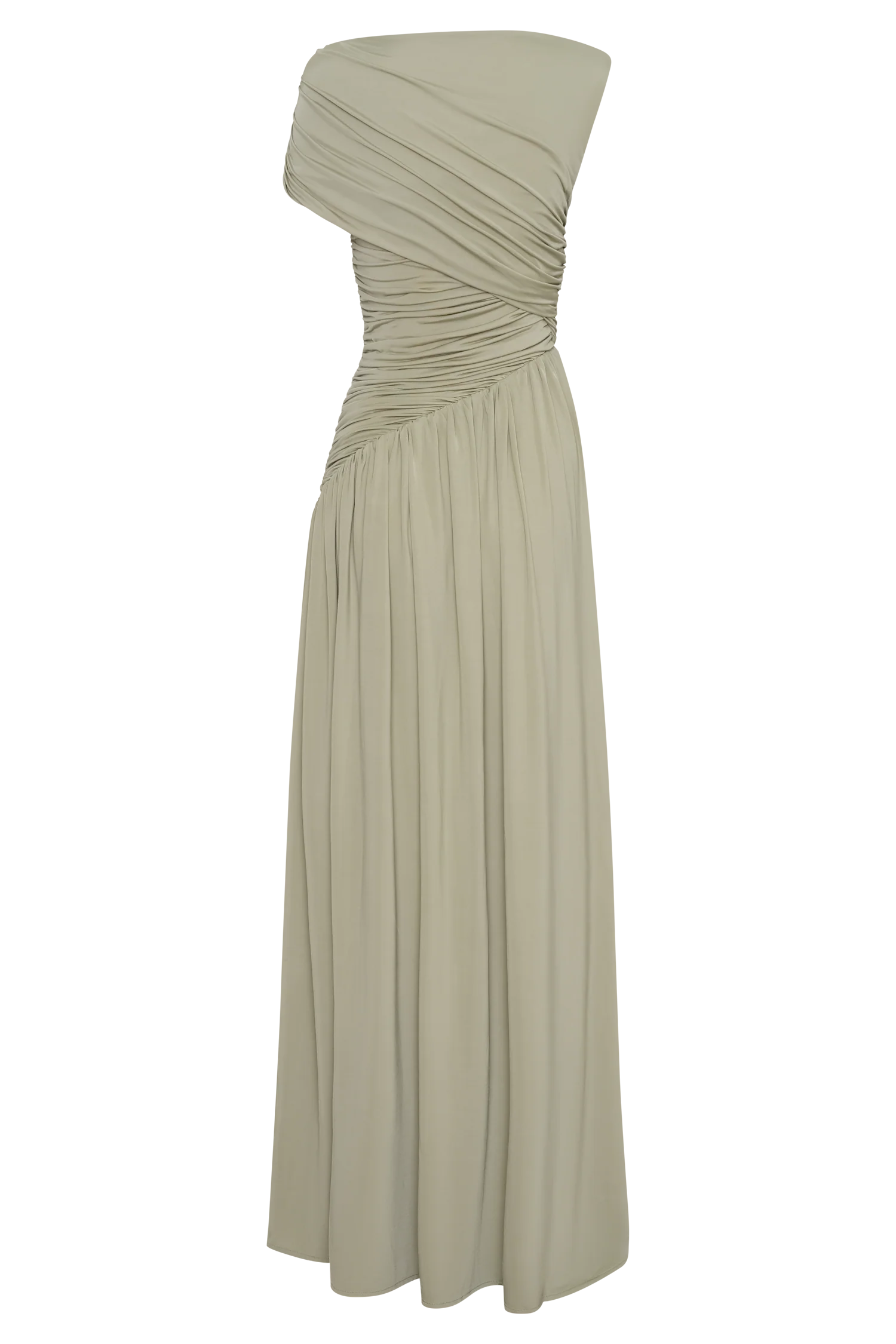 Ayeshya Slinky Asymmetric Maxi Dress Sage