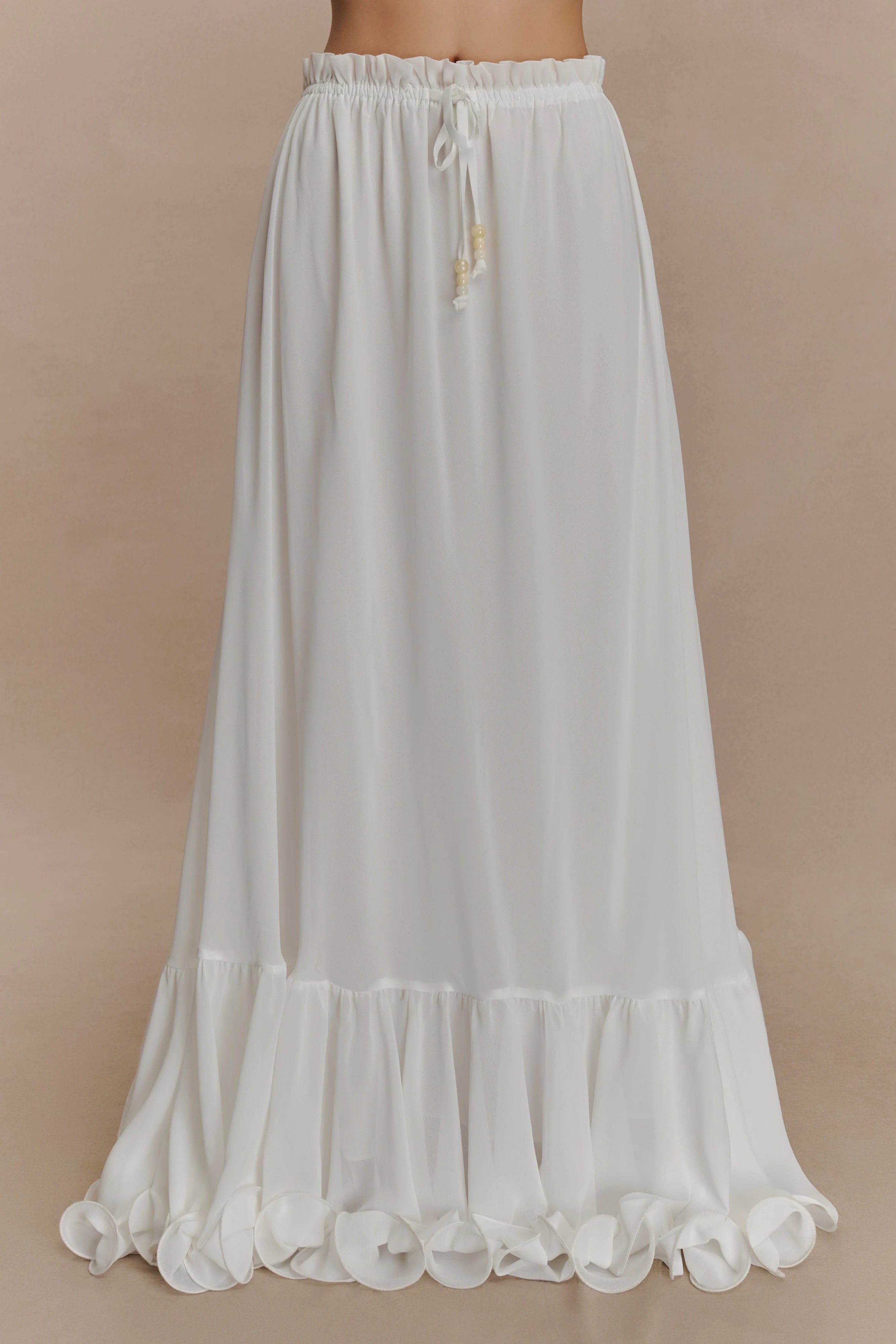 Carlie Chiffon Maxi Skirt Ivory