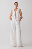 Tessa Broderie Straight Leg Pants White