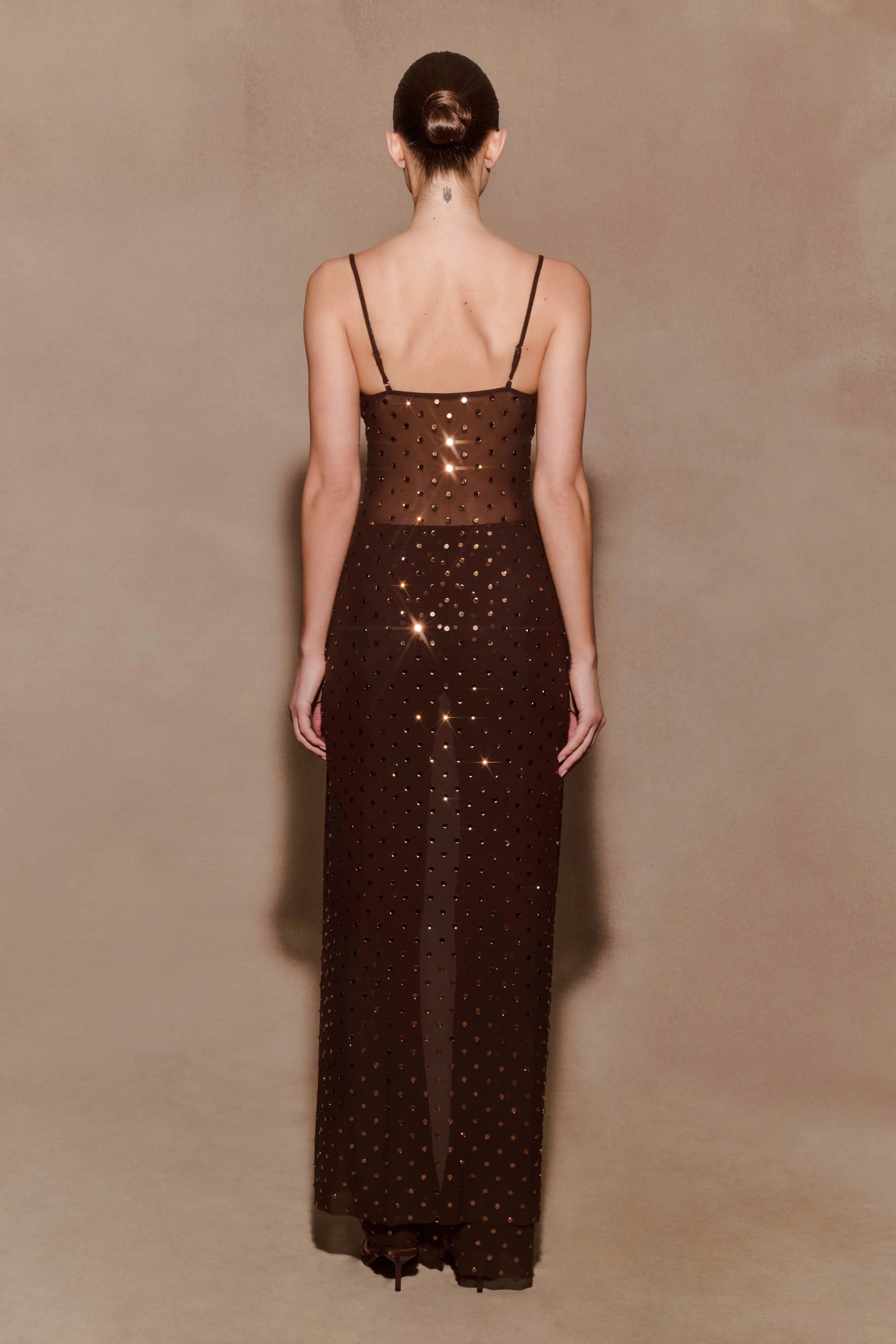 Jackie Longline Diamante Top Chocolate
