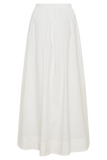 River Gathered Maxi Skirt White