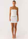 Perfect Celebrity Beaded Mini Skirt - White