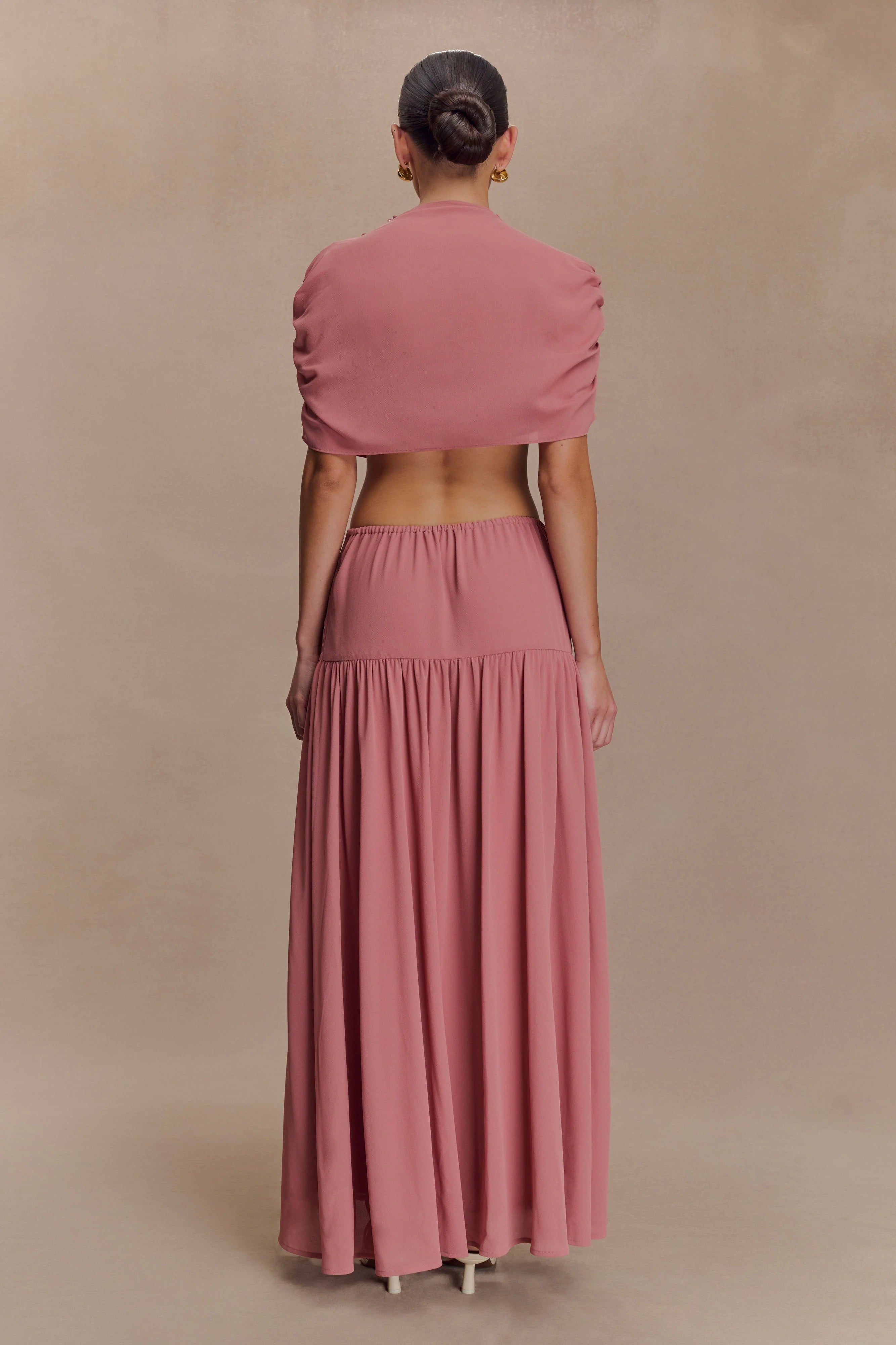 Georgina Chiffon Midi Dress Burnt Rose