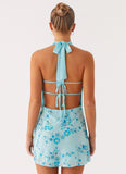 Cinzia Beaded Mini Dress Blue
