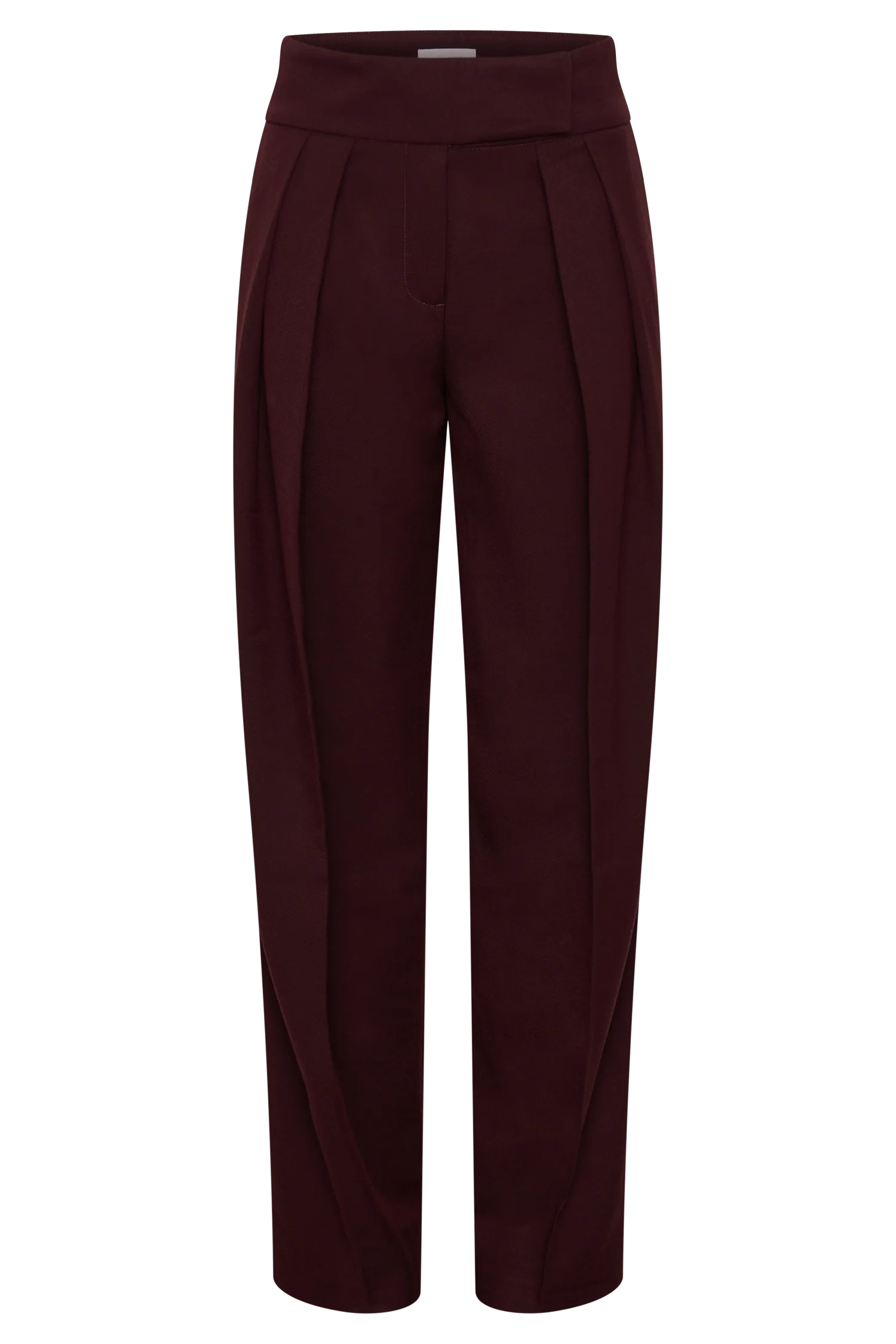 Penelope Pleated High Waisted Pants Mahogany