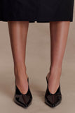 Emerson Patent Faux Leather Point Heel Black