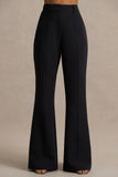 Carina Black Flared Leg Tailored Trousers