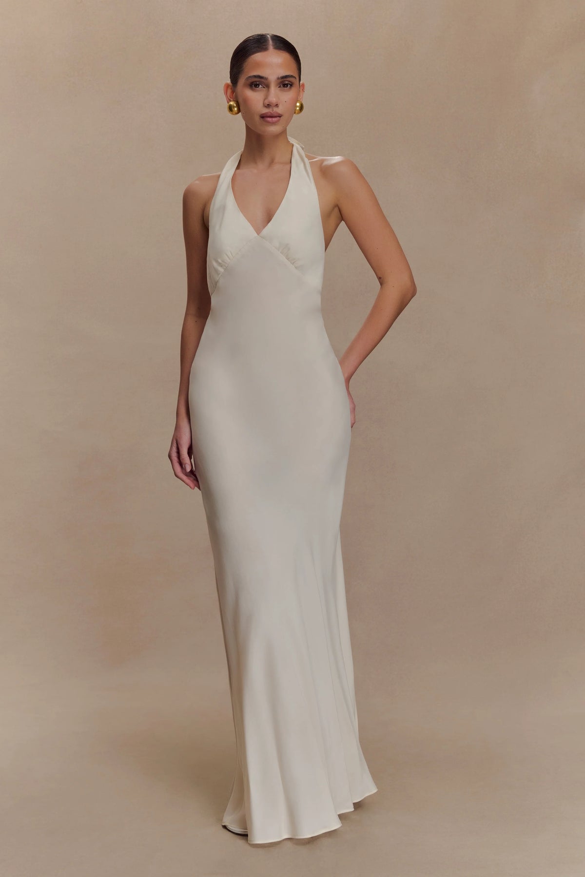 Louisiana Halter Maxi Dress Ivory