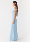 Like Me Now Maxi Dress Blue Mocha Dot