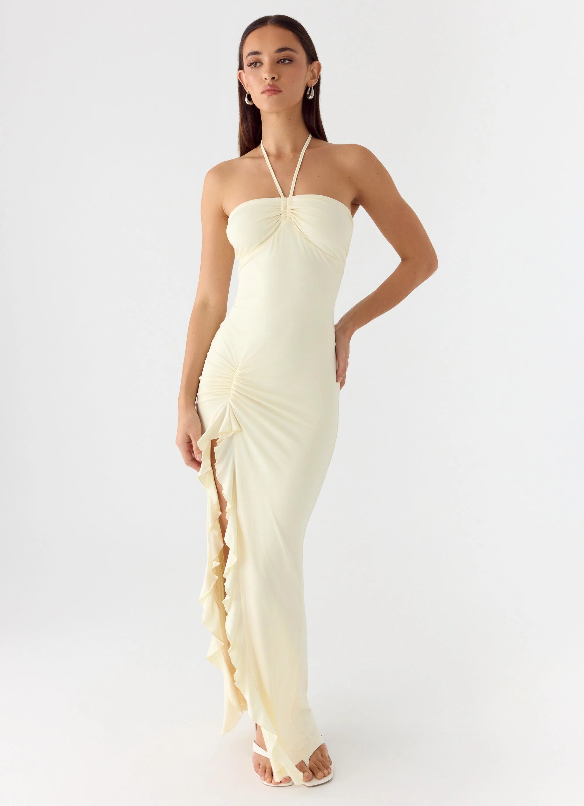 Right Hand Girl Maxi Dress Lemon Yellow