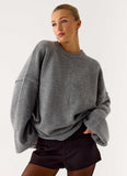 Jack Oversized Knit Sweater Grey