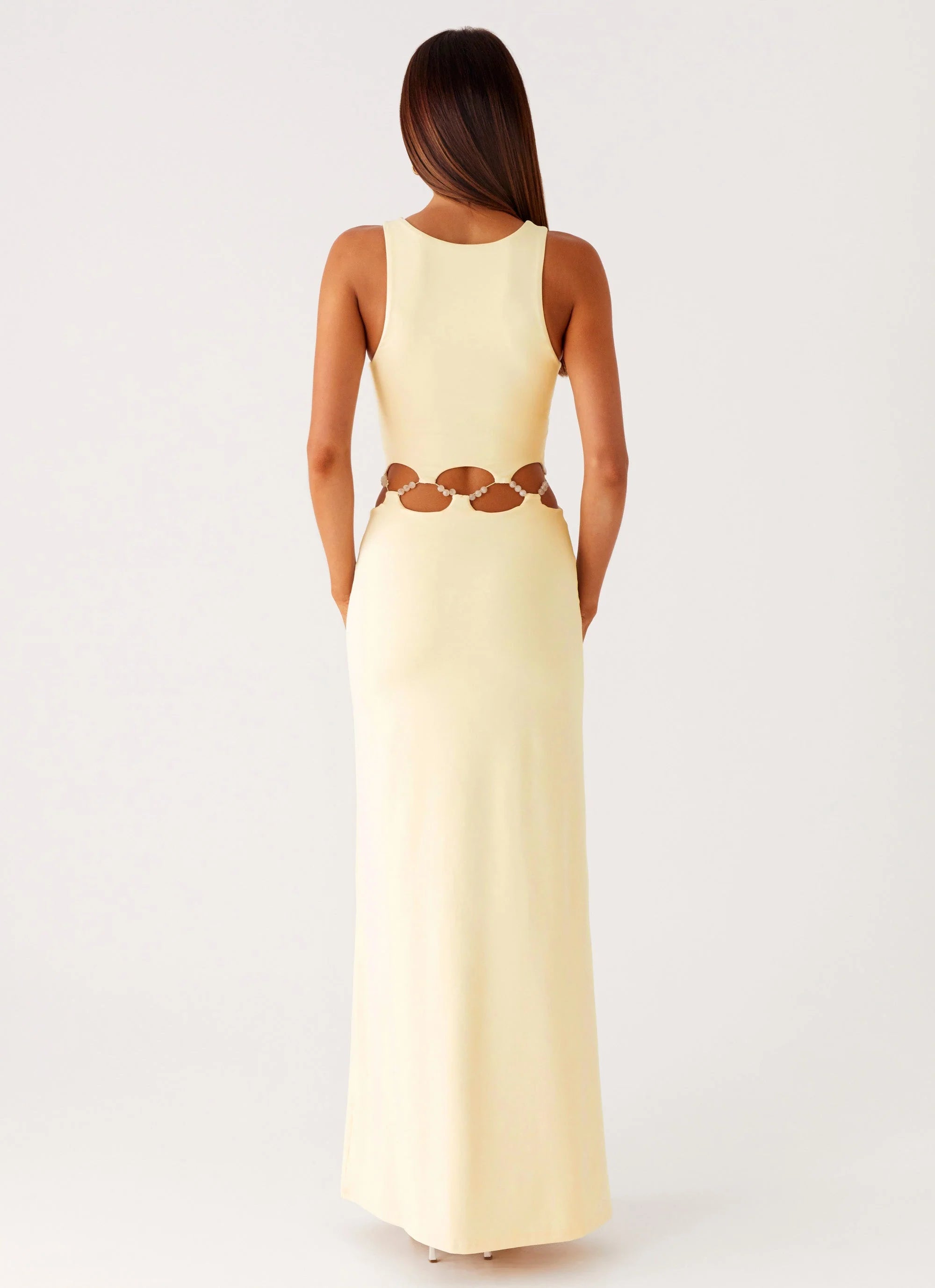 Dreamboat Beaded Maxi Dress Yellow