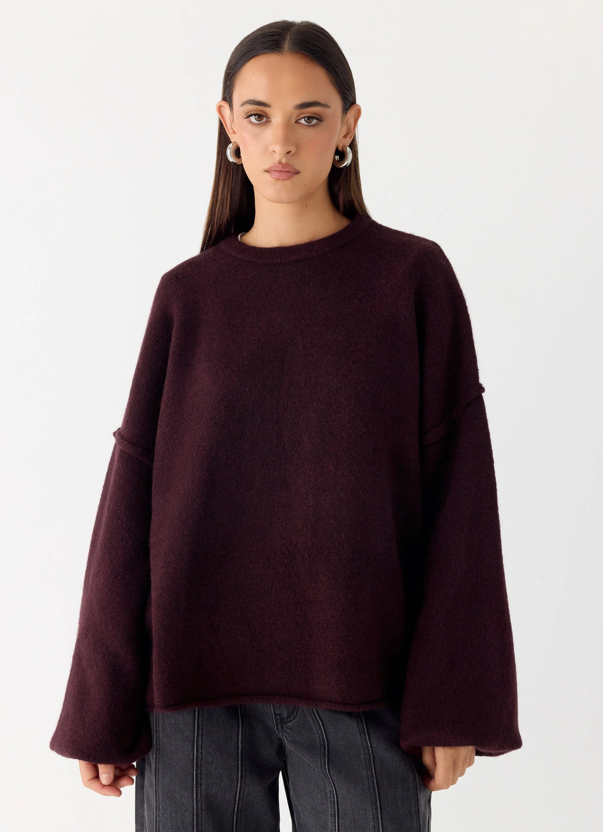 Jack Oversized Knit Sweater Plum